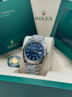 Rolex  Datejust 41mm Blue Fluted Motif Index Dial Jubilee Bracelet Watch - 126334 - Image 8