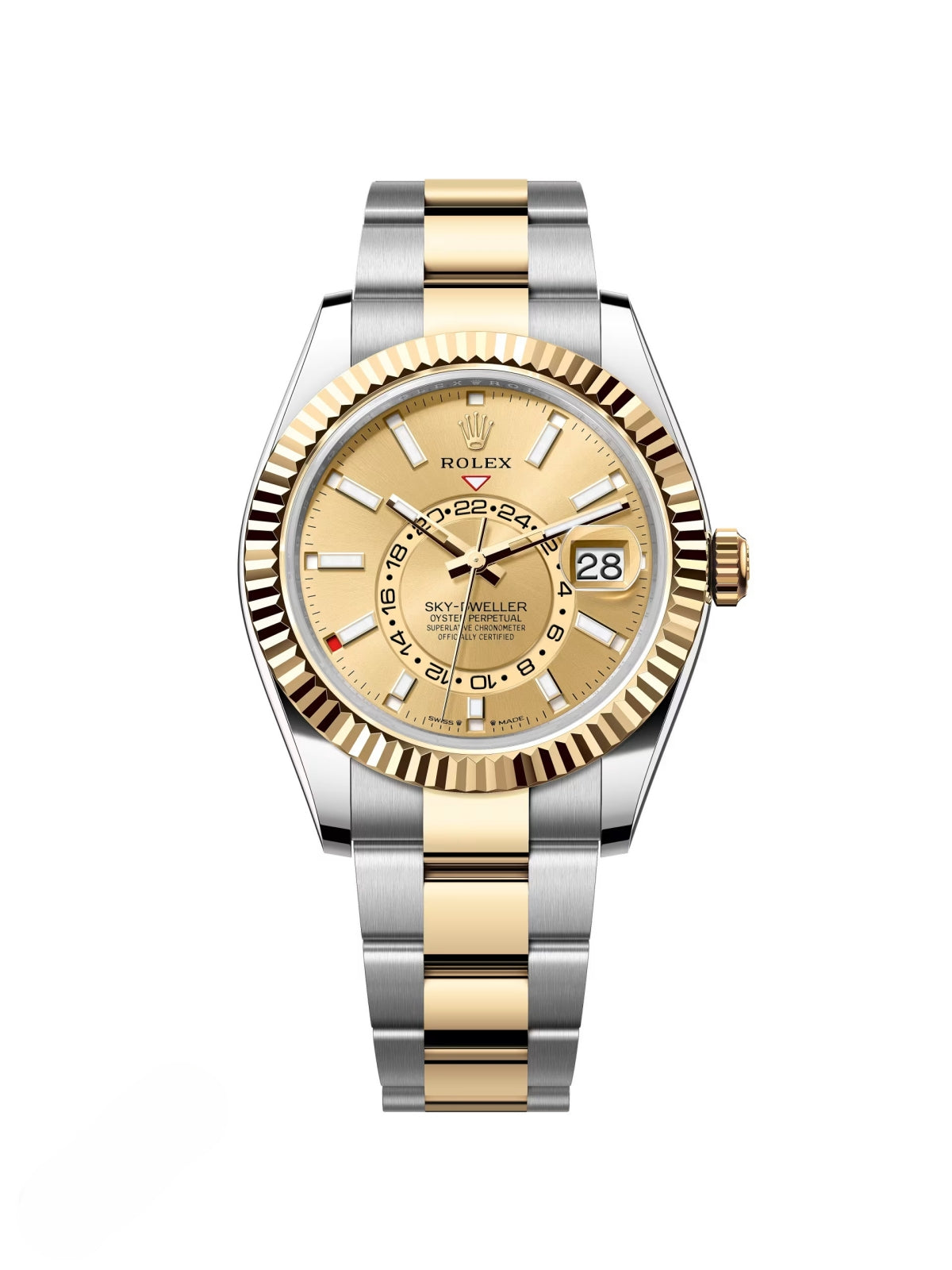 C430D2A1-F756-5076-D871-71476FF38159.jpg Rolex Sky-Dweller 42mm 336933-0001 Two-Tone Yellow Gold Champagne Dial Oyster - Image 1
