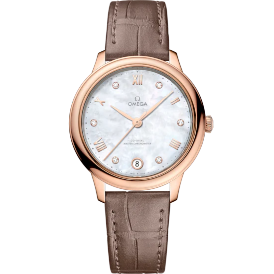 C4C5B386-8F58-F4F2-1777-8C1E0E8B3301.png Omega De Ville Prestige 34 mm White Dial with Diamonds Sedna™ 18k Rose Gold Strap 434.53.34.20.55.001 - Image 1