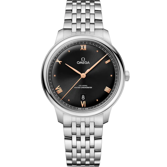 C742AF69-50DF-BFC1-6CE1-829209143125.png Omega De Ville Prestige 40 mm Black Dial Stainless Steel Bracelet 434.10.40.20.01.001 - Image 1