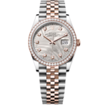 Rolex  Datejust 36mm 126281 Silver Palm Motif Diamond Dial Oyster Bracelet
