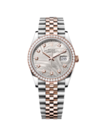 Rolex  Datejust 36mm 126281 Silver Palm Motif Diamond Dial Oyster Bracelet