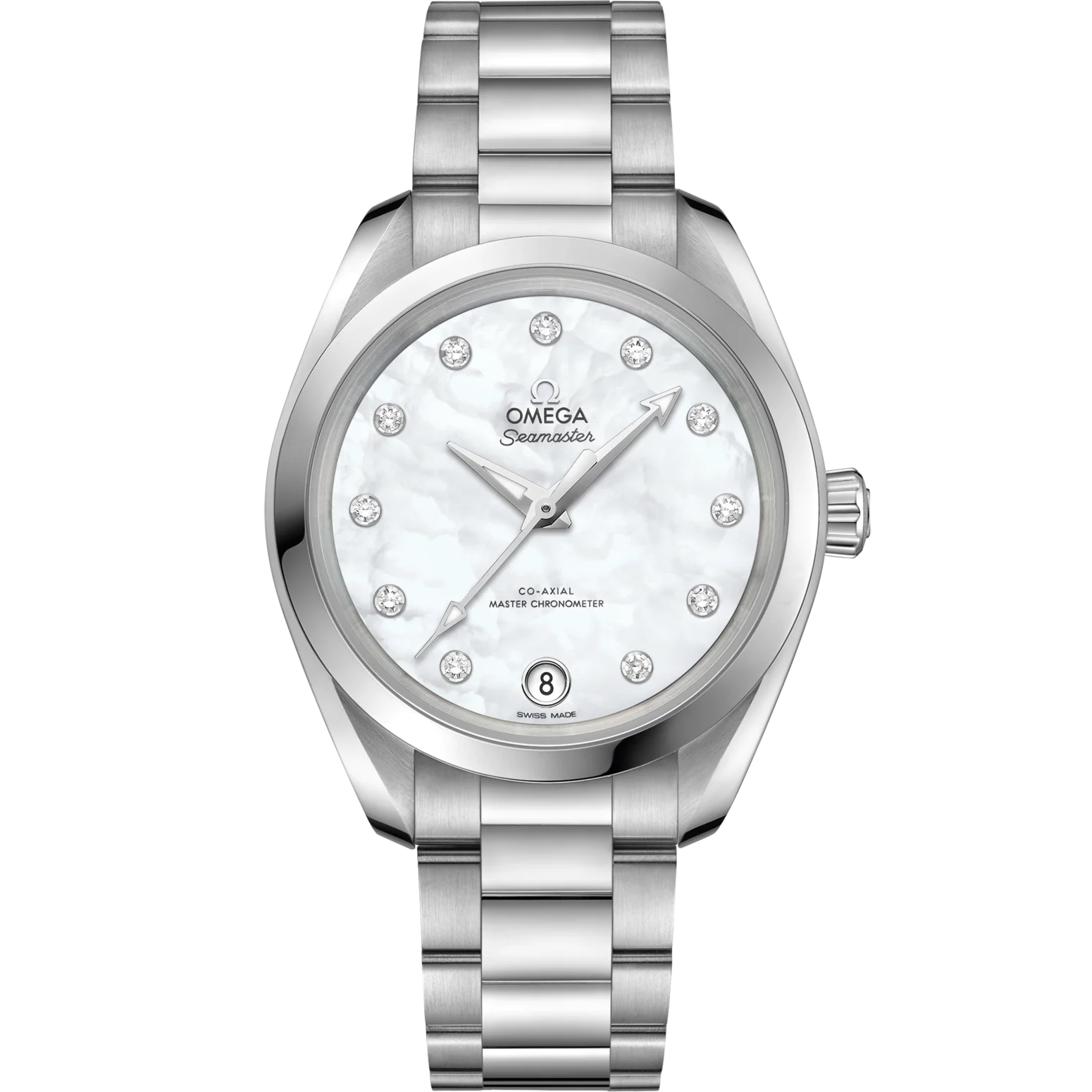 C7961698-8DA2-BFF8-9644-C68D7FC33D5C.png Omega Seamaster Aqua Terra 150M 34mm White Dial with Diamonds Stainless Steel Bracelet 220.10.34.20.55.001 - Image 1
