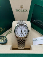 Rolex  Datejust 41mm 126334 White Roman Oyster Stainless Steel Mens Watch - Image 3
