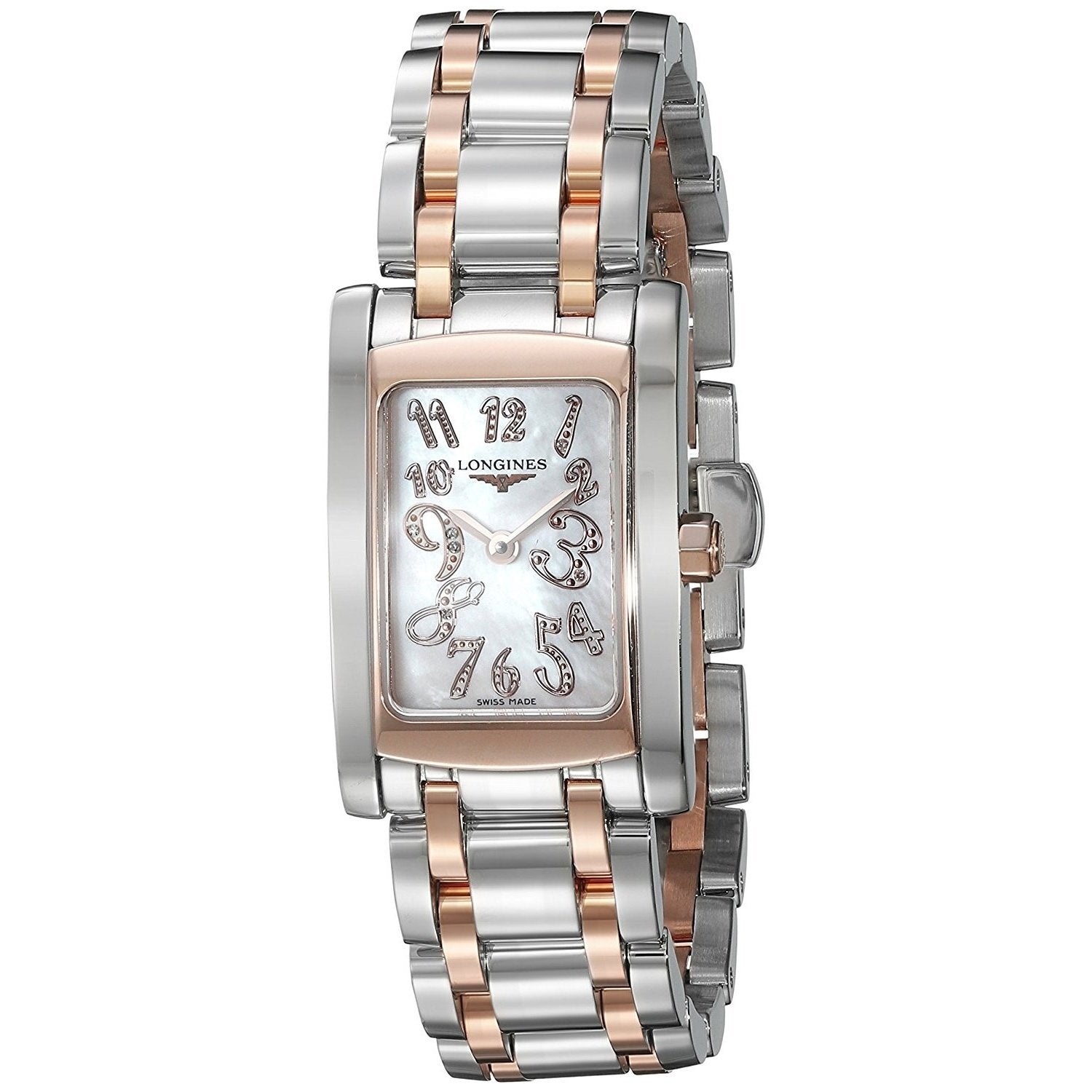 C7B68C93-D89F-547E-D19C-029CB3182636.jpg Longines Women's L51555977 Dolce Vita 18kt Pink Gold Diamond Two-Tone Stainless Steel Watch - Image 1