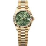 Rolex Datejust m278278-0046 Olive Green Floral Motif 31mm President Bracelet Watch