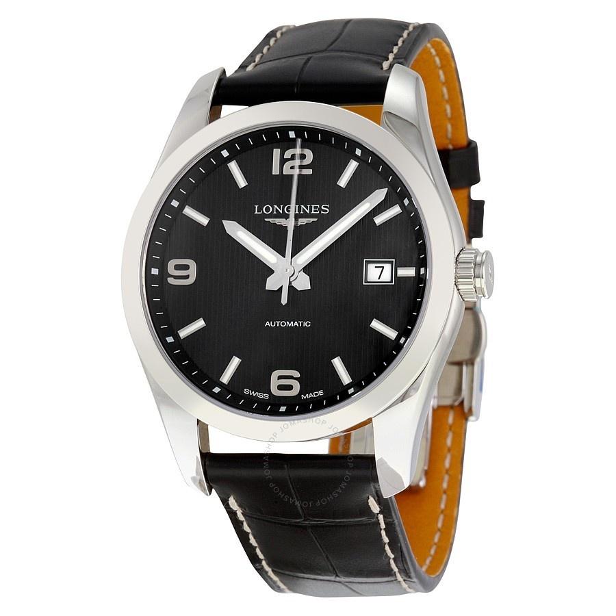 C83E86AD-207A-8601-E2CB-6D91CE1CDDD5.jpg Longines Men's L2.785.4.56.3 Conquest Classic Black Leather Watch - Image 1