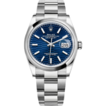 Rolex  Datejust 36mm 126200 Oyster Perpetual Blue Fluted Motif Dial Jubilee Stainless Steel