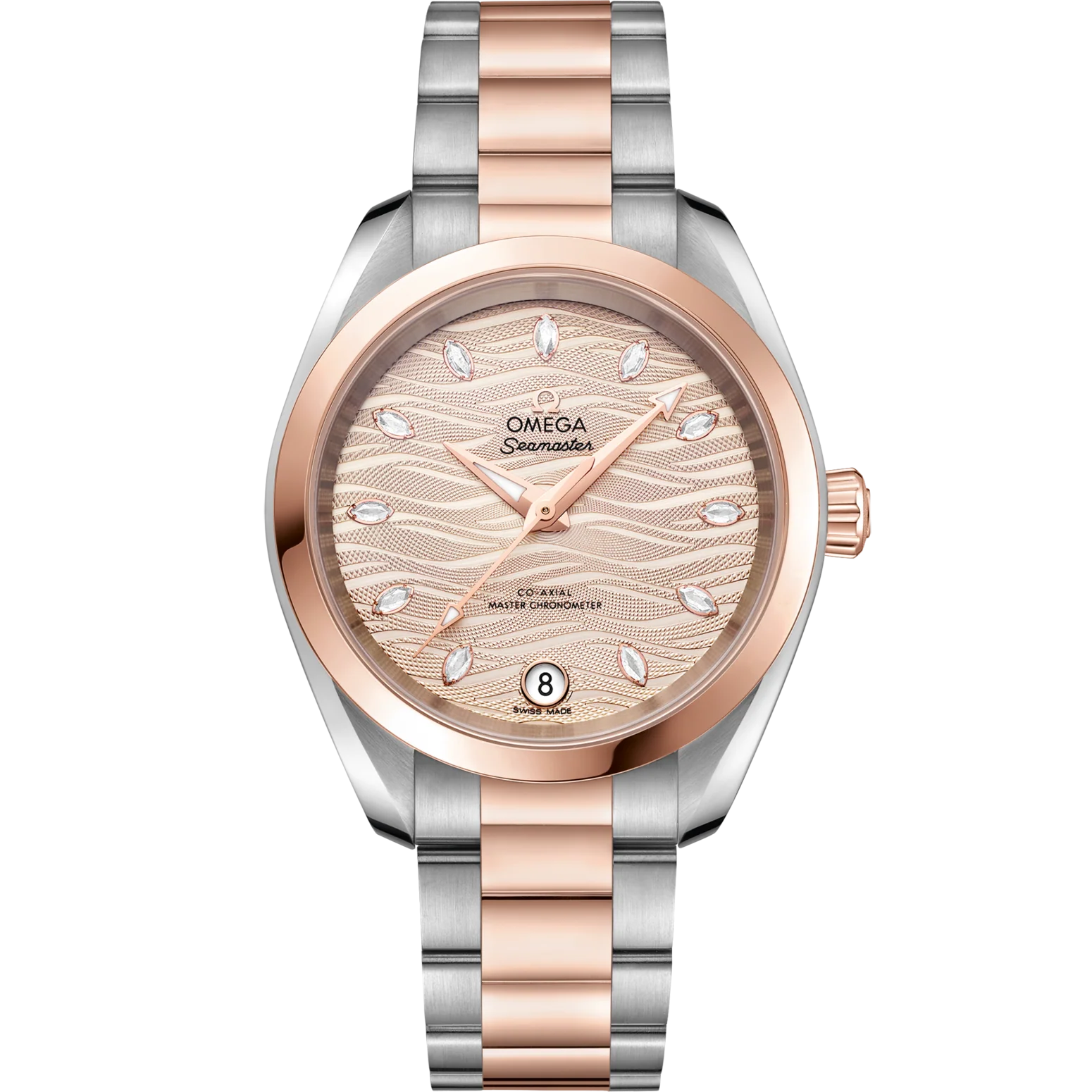 CA1F387D-F0C5-C98E-B198-DAE170783F34.png Omega Seamaster Aqua Terra 150M 34 mm Grey Dial with Diamonds Stainless Steel and Sedna™ 18k Rose Gold Bracelet 220.20.34.20.59.001 - Image 1
