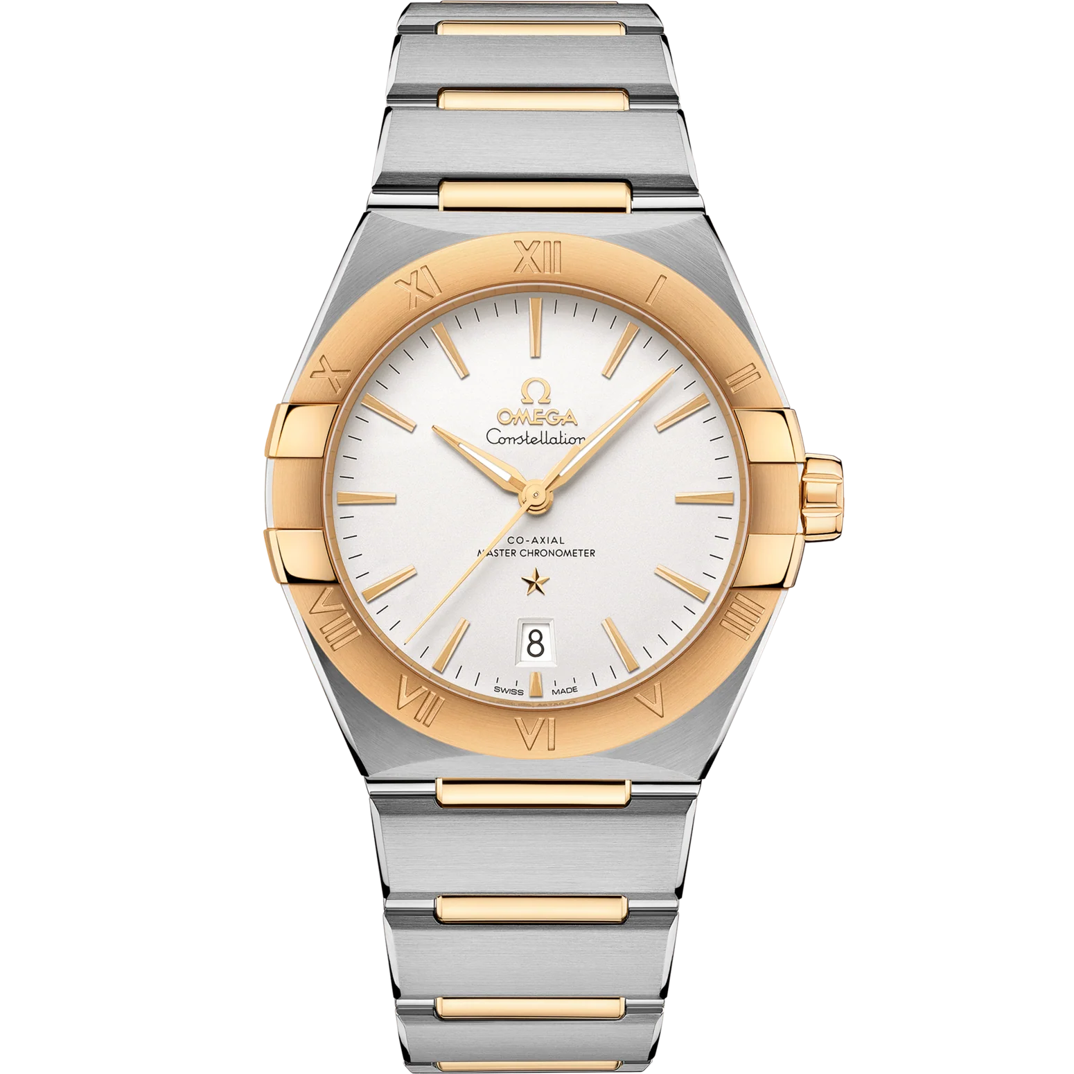 CB321084-4C3E-D4CB-413D-B6C6C20FAE9F.png Omega Constellation Gents' Selection 39mm Silver Dial Stainless Steel and Sedna™ 18k Yellow Gold Bracelet 131.20.39.20.02.002 - Image 1