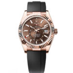 Rolex  Sky-Dweller 42mm Rose Gold Chocolate Dial Oysterflex - 336235