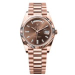 Rolex  Day-Date President 40mm Everose Gold Chocolate Diamond Baguette Dial - 228235