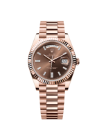 Rolex  Day-Date President 40mm Everose Gold Chocolate Diamond Baguette Dial - 228235