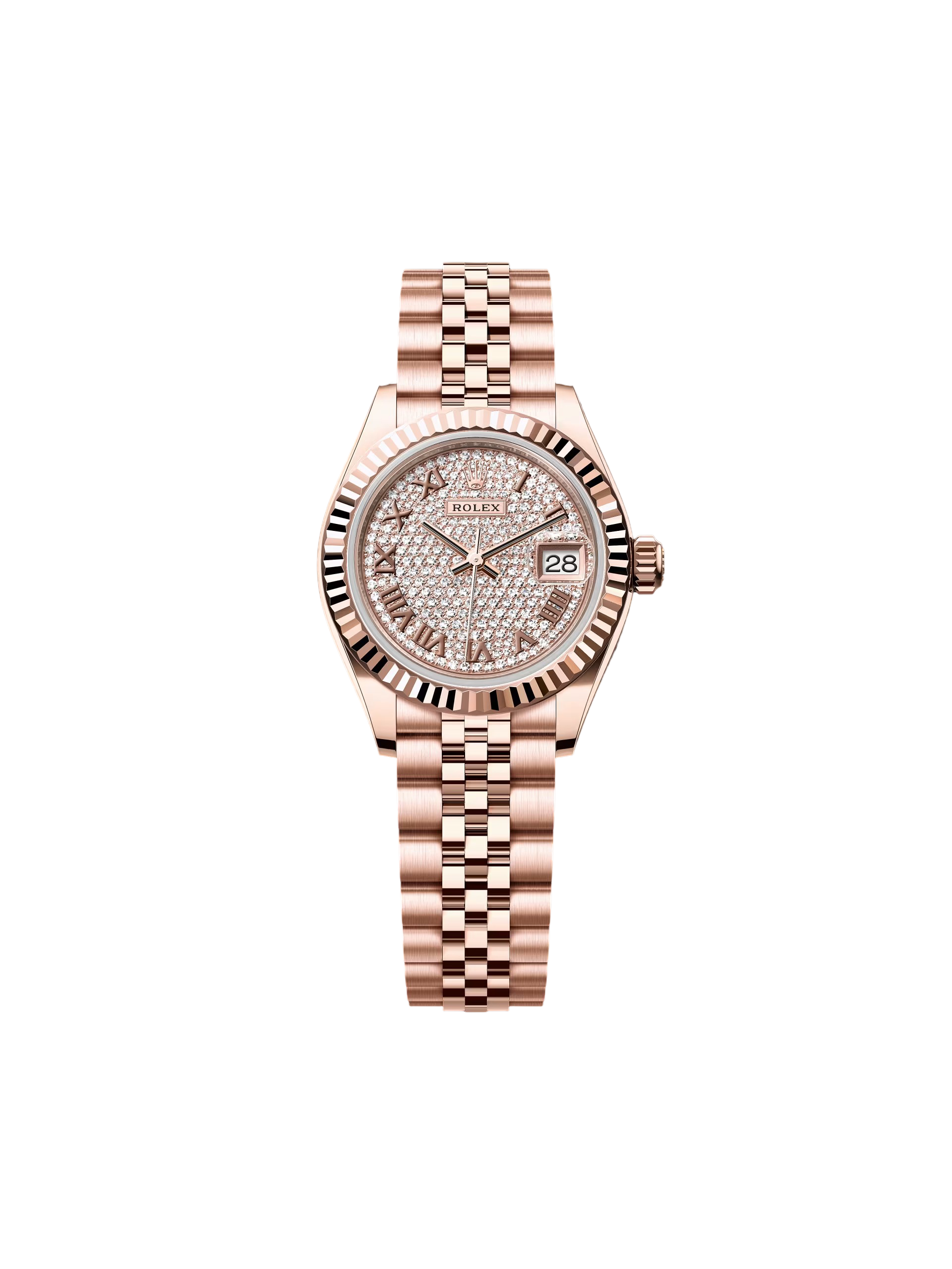CEC50FE1-87DC-EC3C-8F8A-7B81B0A5EF4D.png Rolex Lady-Datejust 28mm 279175 Diamond-Paved Dial Jubilee Everose Gold - Image 1