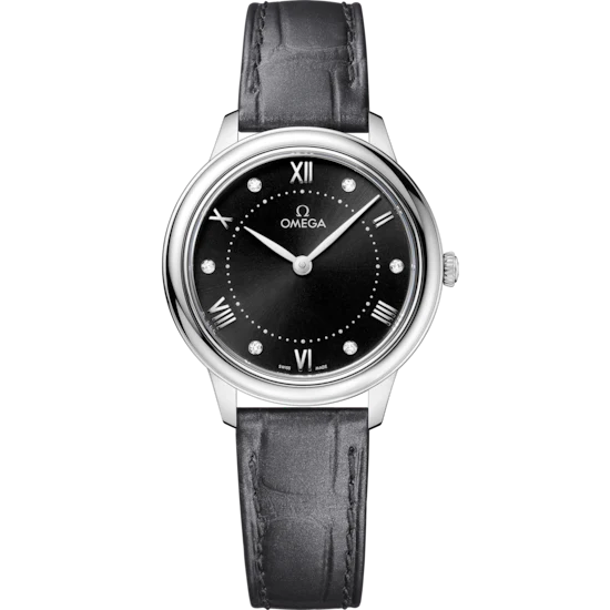 D0B823CE-6CE6-BF86-9D63-AC91B0AD343E.png Omega De Ville Prestige 30 mm Black Dial with Diamonds Stainless Steel Strap 434.13.30.60.51.001 - Image 1