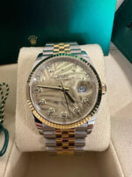 Rolex  Datejust 36mm 126233 Champagne Palm Motif Diamond Dial and Jubilee Bracelet Watch - Image 9