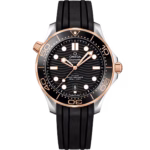 Omega Seamaster Diver 300M 42mm Black Dial Stainless Steel and Sedna™ 18k Rose Gold Strap 210.22.42.20.01.002