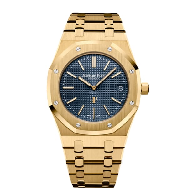 D2540E48-5A94-FD7C-E9C4-A4211793BED4.jpg Audemars Piguet Royal Oak Jumbo Extra-thin 39mm Blue dial Yellow Gold Watch 15202BA.OO.1240BA.01 - Image 1