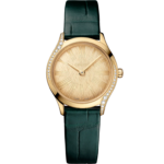 Omega De Ville Mini Trésor 26mm Yellow Dial with Diamonds Moonshine™ 18k Gold Leather Strap 428.58.26.60.99.001