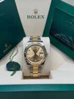 Rolex  Datejust 41mm Two-Tone Yellow Gold Fluted Bezel Champagne Diamond Dial Oyster - 126333 - Image 3