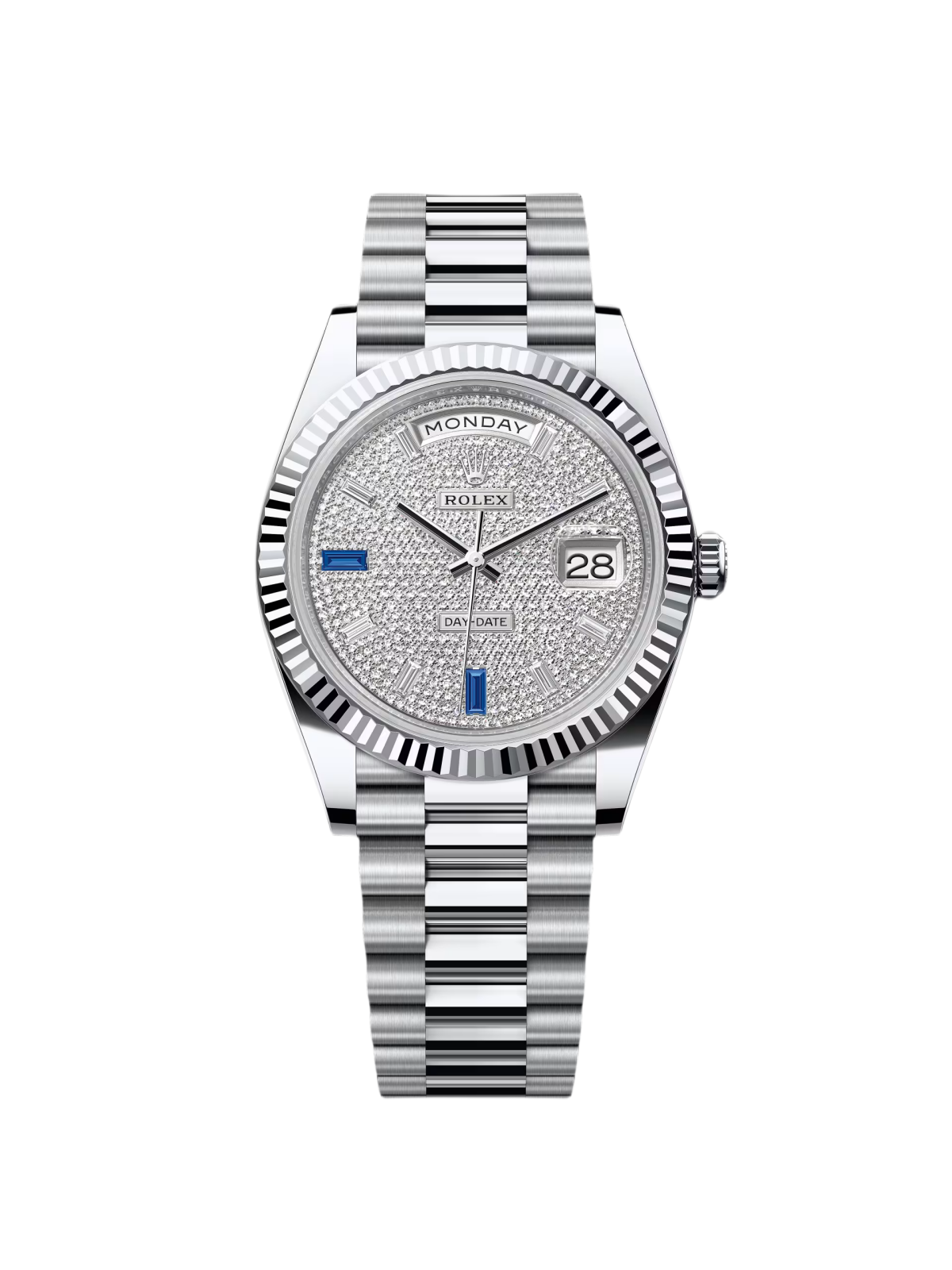 D3CED219-D713-5C1E-E049-39249A8C2915.png Rolex Day-Date 228236-0009 Diamonds & Sapphires Dial - Image 1