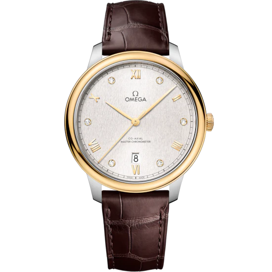 D4196211-AF44-2E75-7550-CD12A271D522.png Omega De Ville Prestige 40mm Silver Dial with Diamonds Stainless Steel and 18k Yellow Gold Strap 434.23.40.20.52.001 - Image 1