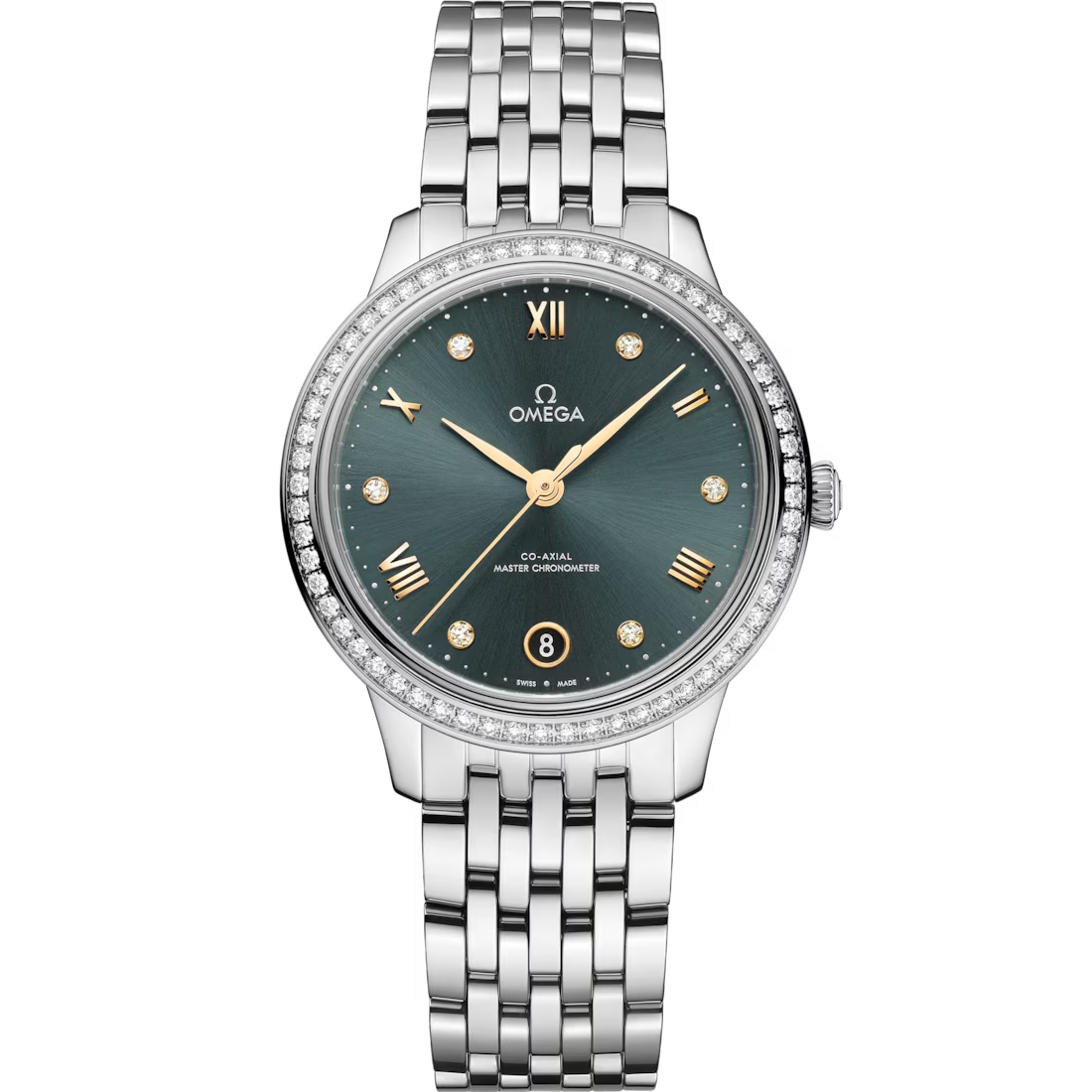 D4A446C5-39D0-E6A4-71E4-7C7BAE0A5D0F.avif Omega De Ville Prestige, Stainless Steel and Diamond-set, 34 mm 434.15.34.20.60.001 - Image 1