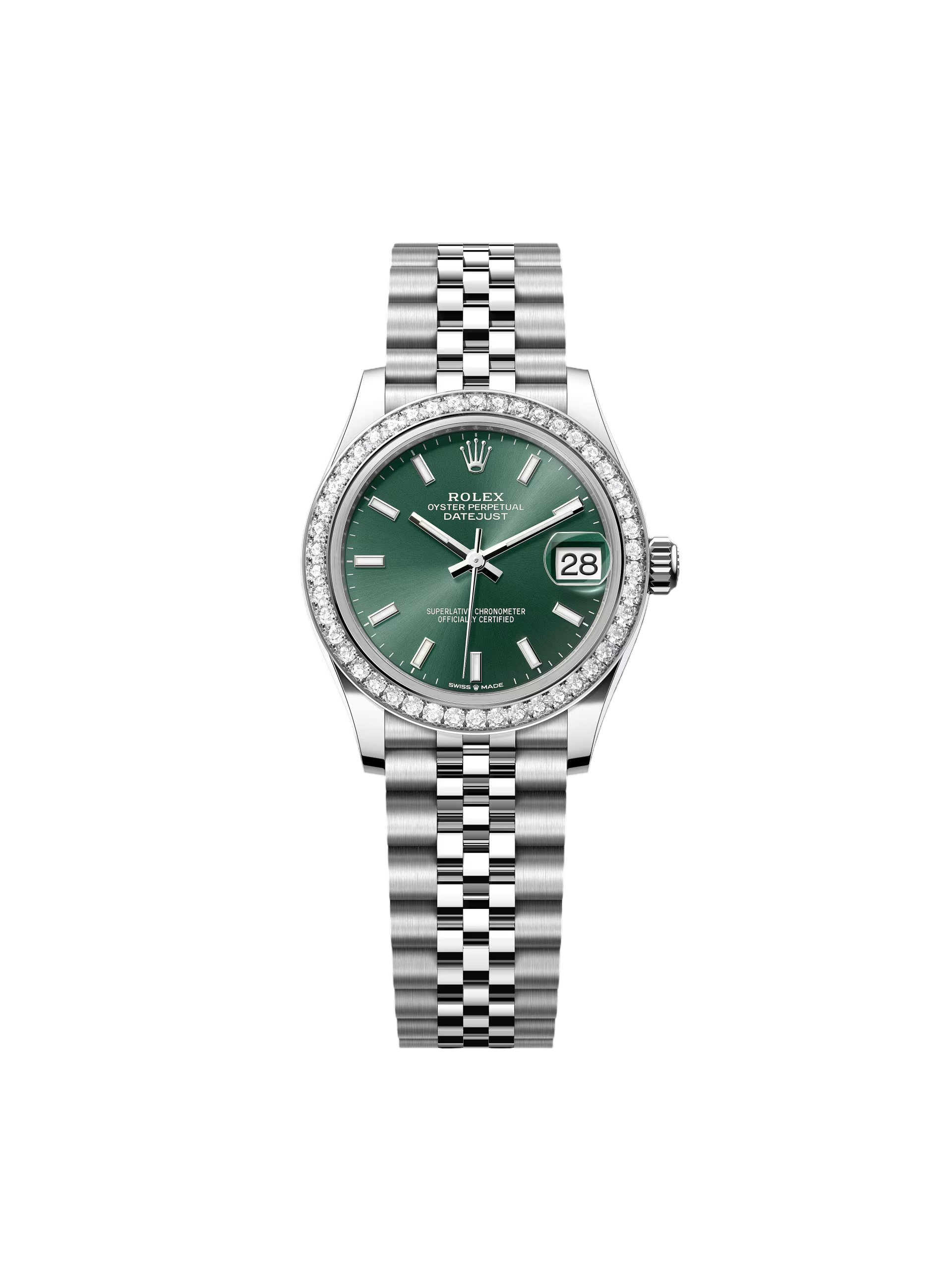 D52EC798-E6A7-1908-C1BF-5E696D6FD006.png Rolex Datejust m278384RBR-0021/0022 Mint Green 31mm Dial Oyster Watch - Image 1