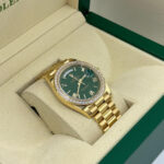 Rolex  Day-Date President 40mm Yellow Gold Green Roman Dial Diamond Bezel - 228348rbr - Image 5