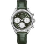 Omega Speedmaster 38 Green Dial 38mm with Diamonds Stainless Steel Strap 324.18.38.50.60.001