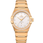 Omega Constellation 39mm Silver Dial with Diamonds 18k Yellow Gold Bracelet 131.55.39.20.52.002