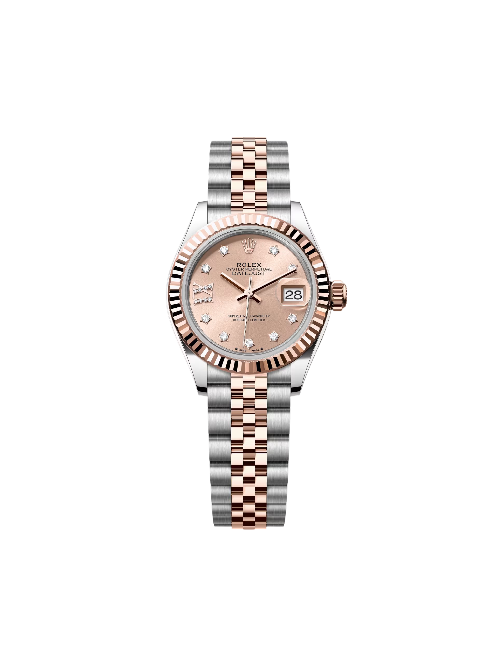 D71D45B2-40CB-64DE-3AAB-F9E3B334F489.png Rolex Lady-Datejust 28mm 279171 Rose-colour Diamond Set Oyster Stainless Steel and Rose Gold - Image 1