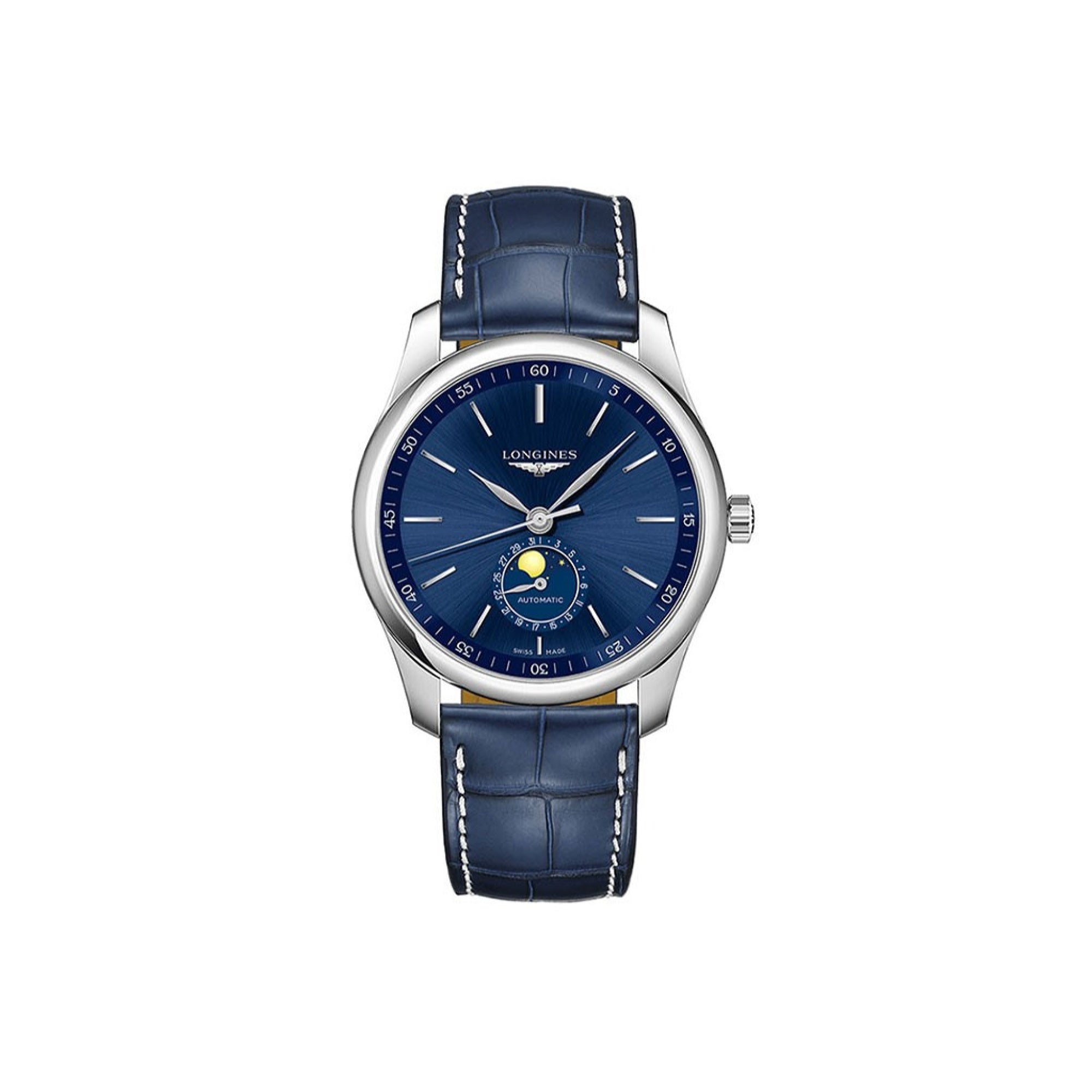 D75C5990-0326-8044-5110-957B685CFC44.jpg Longines Men's L2.909.4.92.0 Master Collection Blue Leather Watch - Image 1