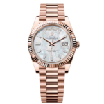 Rolex Day-Date President 40mm Everose Gold Mother of Pearl Diamond Baguette Dial - 228235