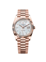 Rolex Day-Date President 40mm Everose Gold Mother of Pearl Diamond Baguette Dial - 228235