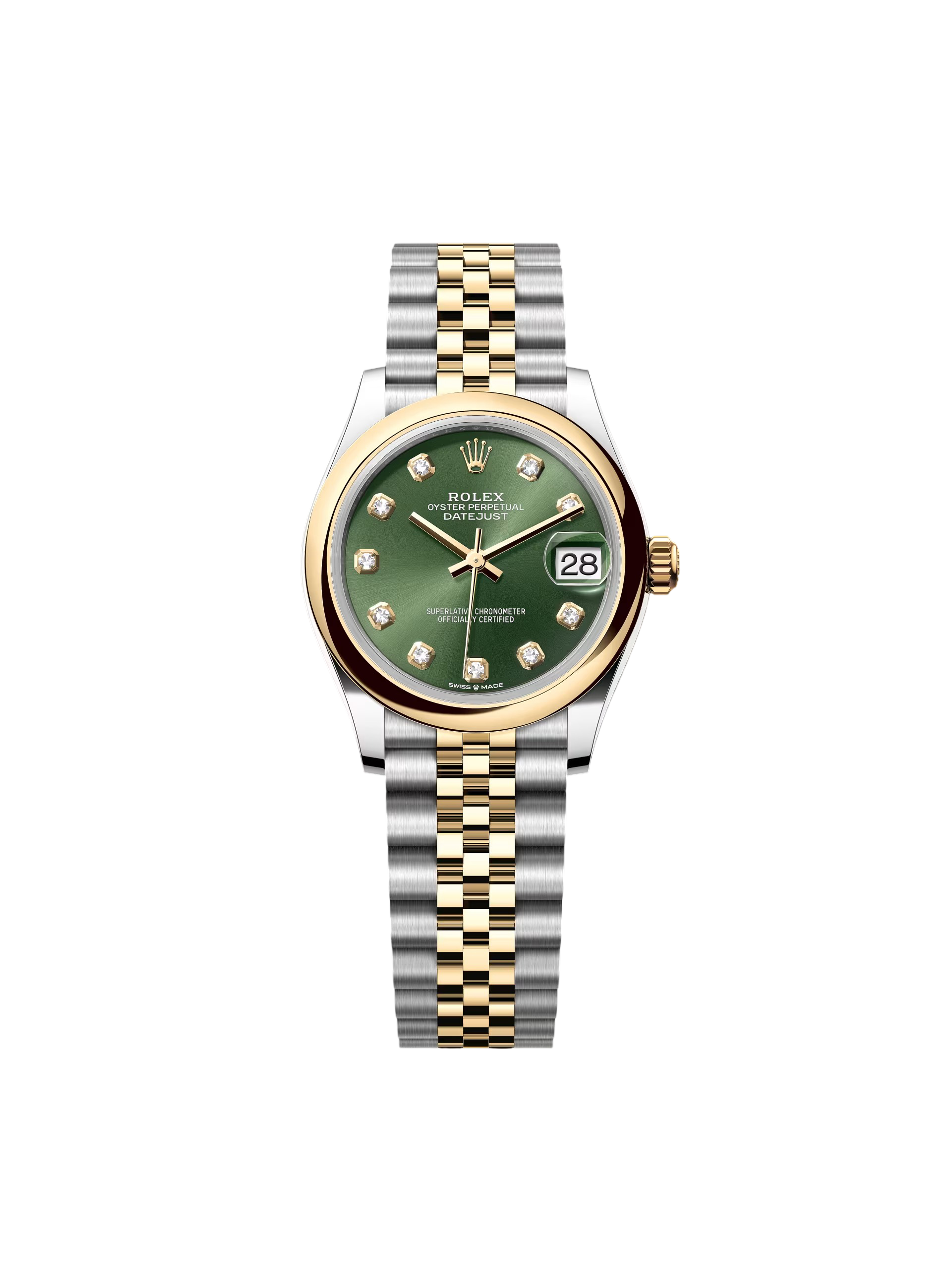 D8B7BA65-63C6-D105-4A25-459D6BAFCFCD.png Rolex Datejust m278243-0029/0030 31mm Olive Green Dial Yellow Rolesor Oyster Watch - Image 1