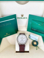 Rolex 1908 White Gold White Dial Brown Alligator Strap - 52509-0006 - Image 9