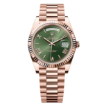 Rolex  Day-Date President 40mm Everose Gold Olive Green Roman Dial - 228235