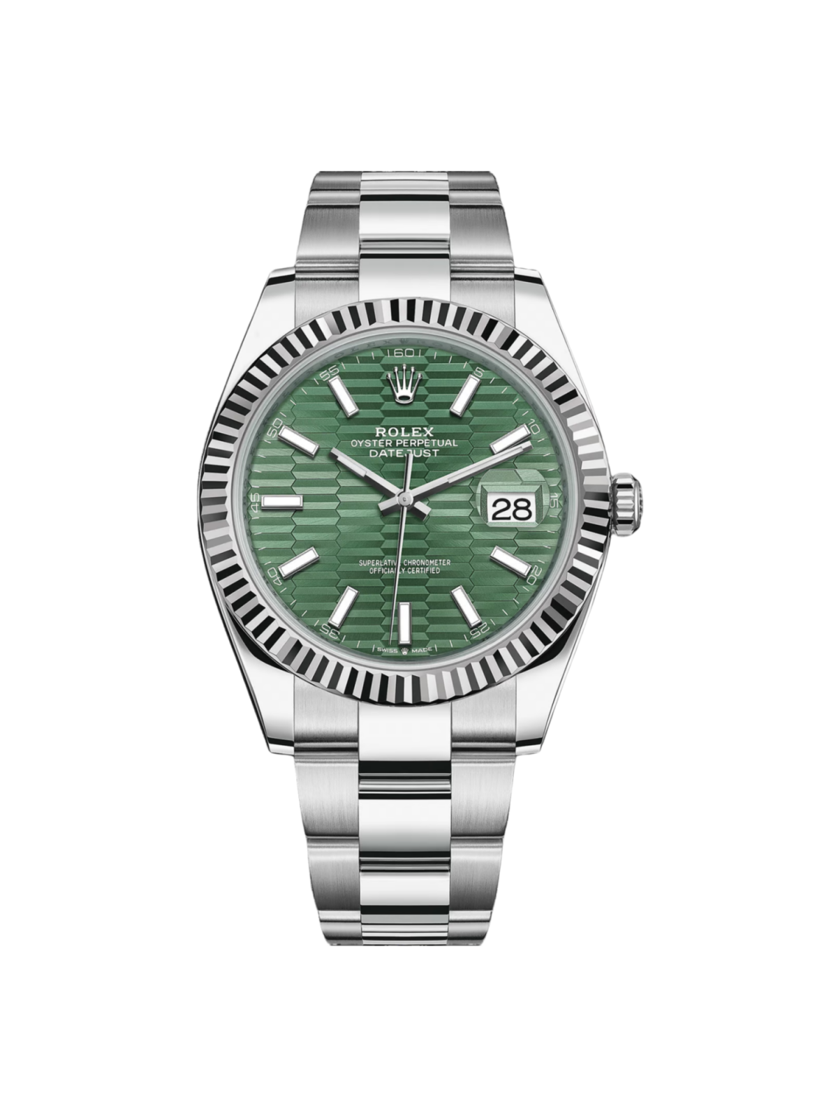 D9ABC1A3-F775-509E-D22B-31E95B3679CF.png Rolex Datejust 41mm 126334 Mint Green Fluted Motif Dial Oyster Bracelet - Image 1
