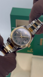 Rolex  Datejust 41mm 126333 Two-Tone Yellow Gold Fluted Bezel Wimbledon Dial Oyster - Image 12