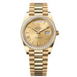 Rolex Day-Date 40mm Champagne Dial and Diamond Bezel Yellow Gold President Bracelet  228348RBR-0003