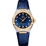 Omega Constellation 36mm Red Dial with Diamonds Stainless Steel and 18k Yellow Gold Strap 131.28.36.20.53.001