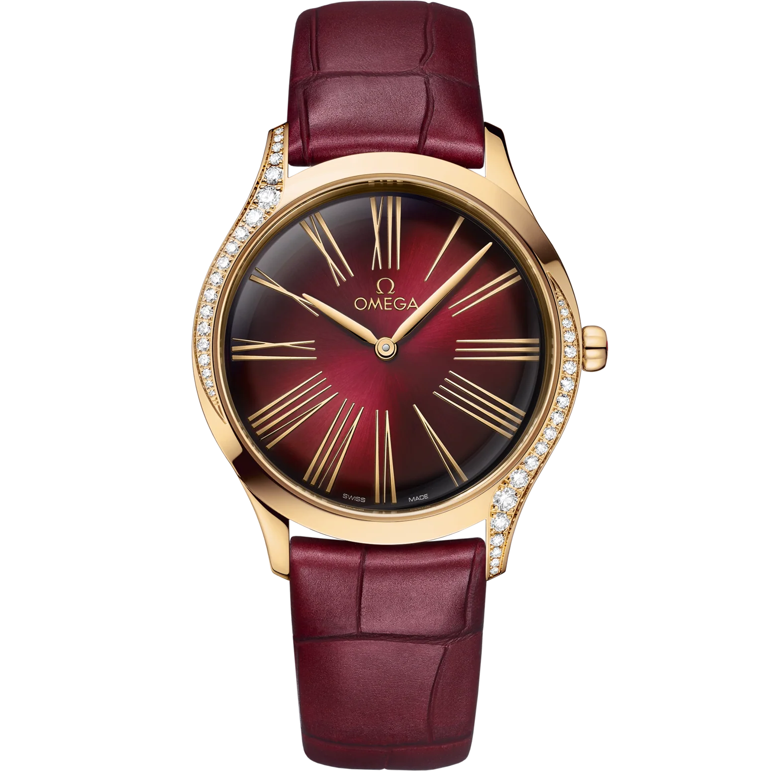 DC566505-6383-90C1-A873-DAD4BE2E3FB1.png Omega De Ville Trésor 36mm Red Dial with Diamonds Moonshine™ 18k Rose Gold Strap 428.58.36.60.11.001 - Image 1
