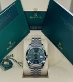 Rolex Datejust 41mm 126300 Mint Green Dial Stainless Steel Oyster Bracelet Watch - Image 11