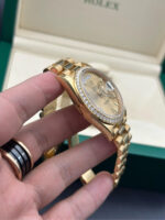 Rolex Day-Date 40mm Champagne Dial and Diamond Bezel Yellow Gold President Bracelet  228348RBR-0003 - Image 4