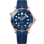 Omega Seamaster Diver 300M 42mm Blue Dial Stainless Steel and Sedna™ 18k Rose Gold Strap 210.22.42.20.03.002