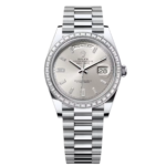 Rolex Day-Date 40mm 228396TBR-0011 Silver Diamonds Dial