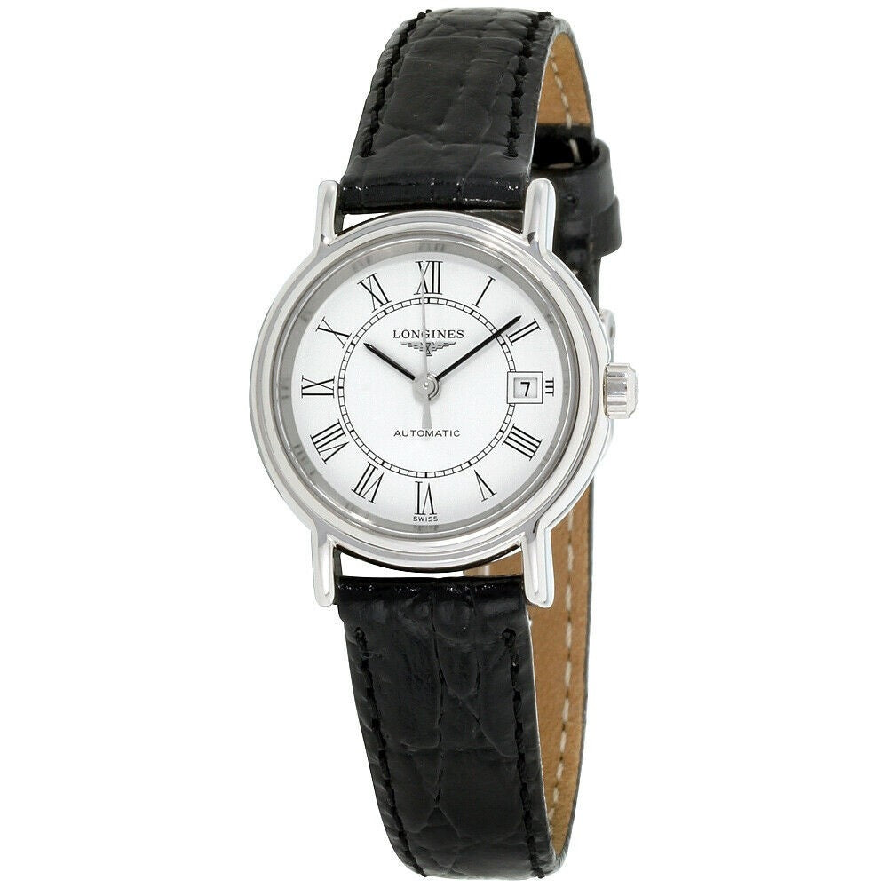 E041911E-52DC-4CB8-7CAC-8120CDDD88F3.jpg Longines Women's L4.321.4.11.2 Presence Black Leather Watch - Image 1