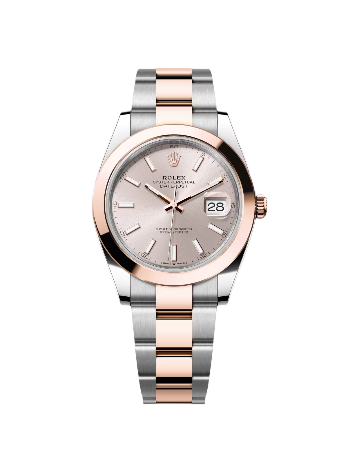 E087A218-F944-1AEE-BC03-1545D354F815_b628afa2-88f8-412b-bafd-396ae109125e.png Rolex Datejust 41mm 126301 Sundust Index Oyster Steel and Everose Gold Watch - Image 1