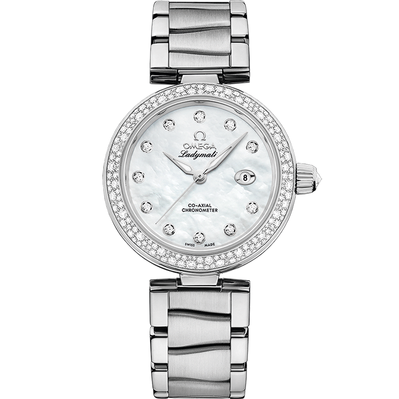 E2895111-9FC5-D04D-01FC-059F8C3333CA.png Omega De Ville Ladymatic 34mm White Dial with Diamonds Stainless Steel Bracelet 425.35.34.20.55.002 - Image 1